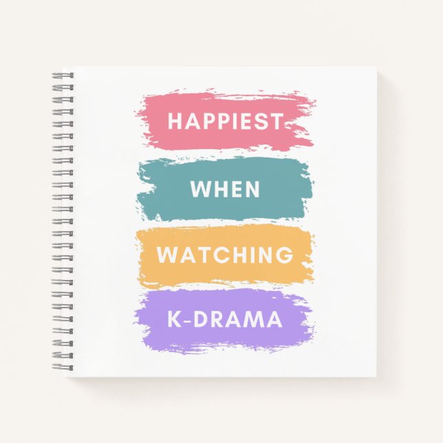 Kdrama Colorful Minimal Typography Korean Drama No Notebook (Front)