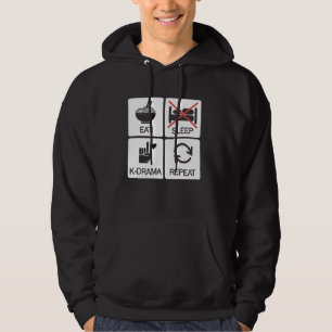 KDrama Lover Eat Sleep KDrama Repeat Funny Korean  Hoodie
