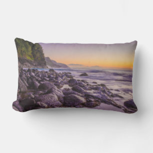 Ke’e Beach and Poipu Sunrise Hawaiian Reversible Lumbar Cushion