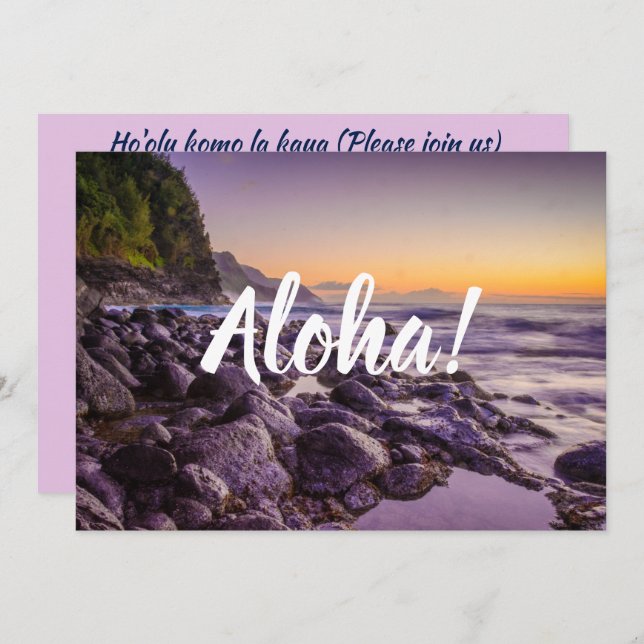 Ke’e Beach at Sunrise, Kauai, Hawaii Invitation (Front/Back)