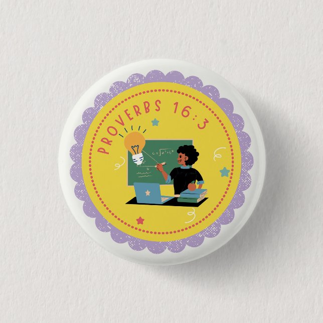 KE Prov 16:3 3 Cm Round Badge (Front)