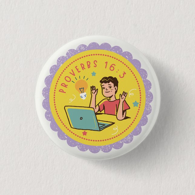 KE Prov 16:3 3 Cm Round Badge (Front)