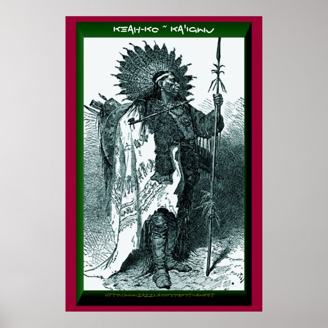 "Keah-ko ~ Ka'igwu" (Kiowa Winter Count) Poster (Front)