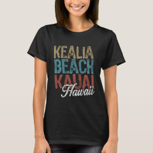 Kealia Beach KAUAI Hawaii HIBISCUS & SCRIPT Three  T-Shirt