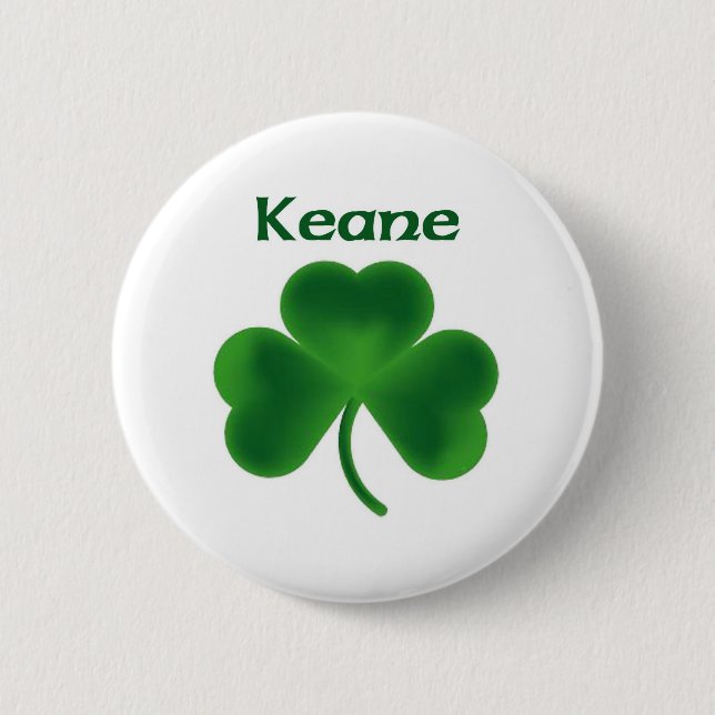 Keane Shamrock 6 Cm Round Badge (Front)