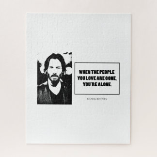 Keanu Reeves quote simple white BG Jigsaw Puzzle