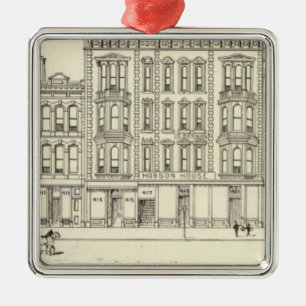 Kearny, Pine and California West Side Metal Ornament