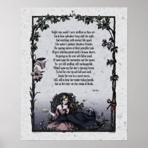 Keats "Bright Star" Victorian Poetry Art 16x20 Poster