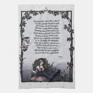 Keats "Bright Star" Victorian Poetry Art Tea Towel
