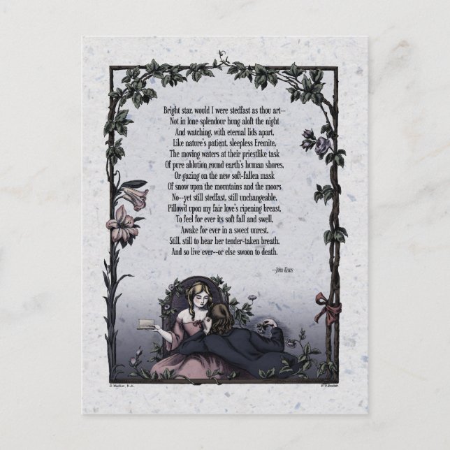 Keats "Bright Star" Victorian Postcard (Front)