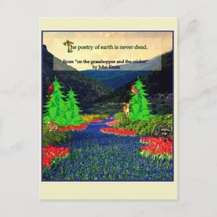 Keats quote nature scene postcard