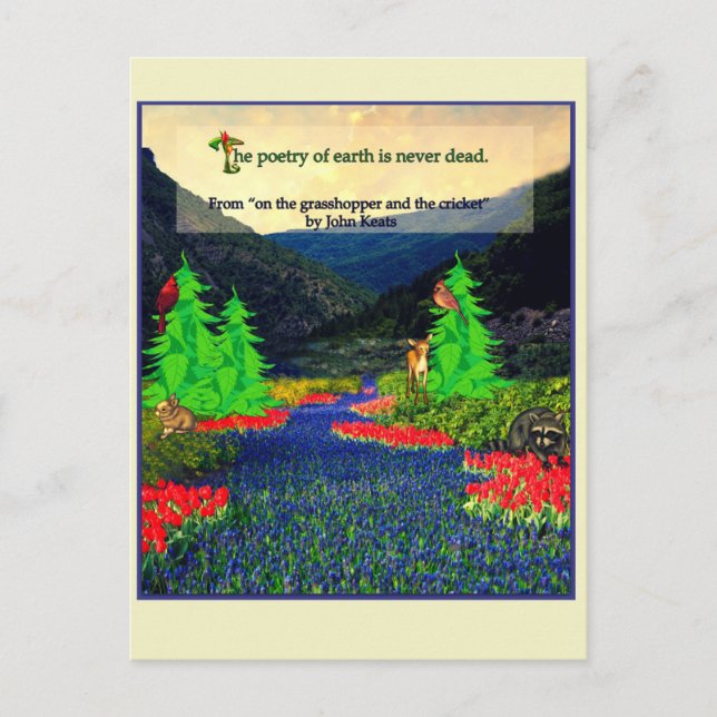 Keats quote nature scene postcard (Front)