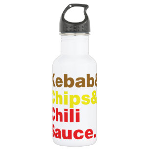 Kebab & Chips & Chilli Sauce. 532 Ml Water Bottle