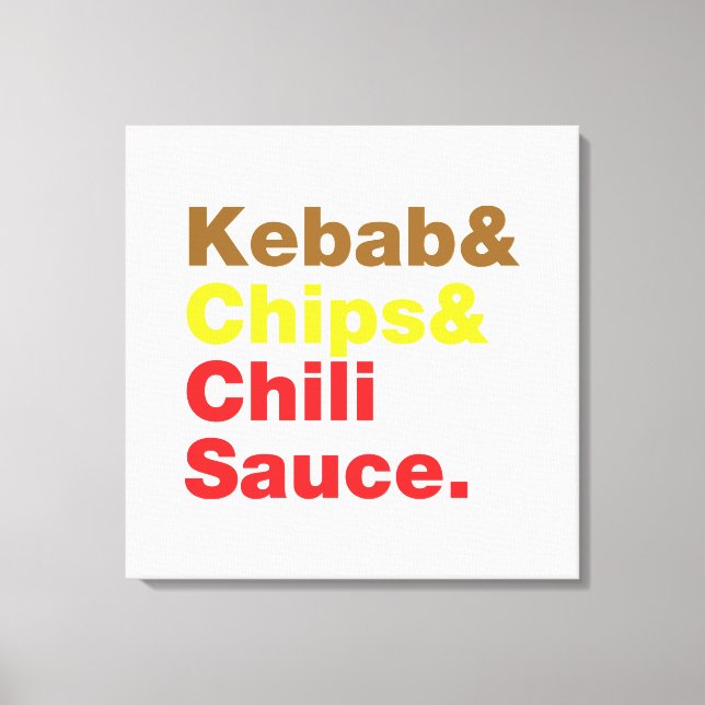 Kebab & Chips & Chilli Sauce. Canvas Print (Front)