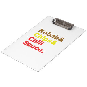 Kebab & Chips & Chilli Sauce. Clipboard