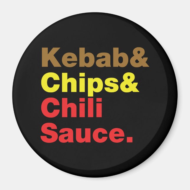 Kebab & Chips & Chilli Sauce. Magnet (Front)