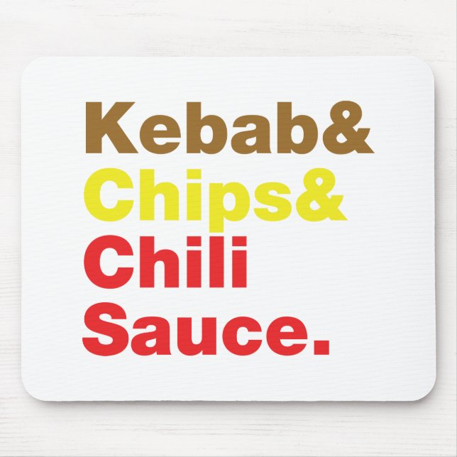 Kebab & Chips & Chilli Sauce. Mouse Pad (Front)