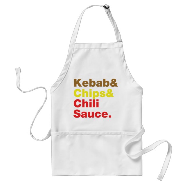 Kebab & Chips & Chilli Sauce. Standard Apron (Front)