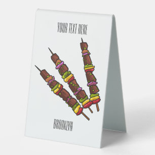 Kebab or kabob cartoon illustration