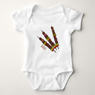 Kebab or kabob cartoon illustration baby bodysuit
