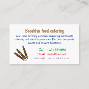 Kebab or kabob cartoon illustration business card