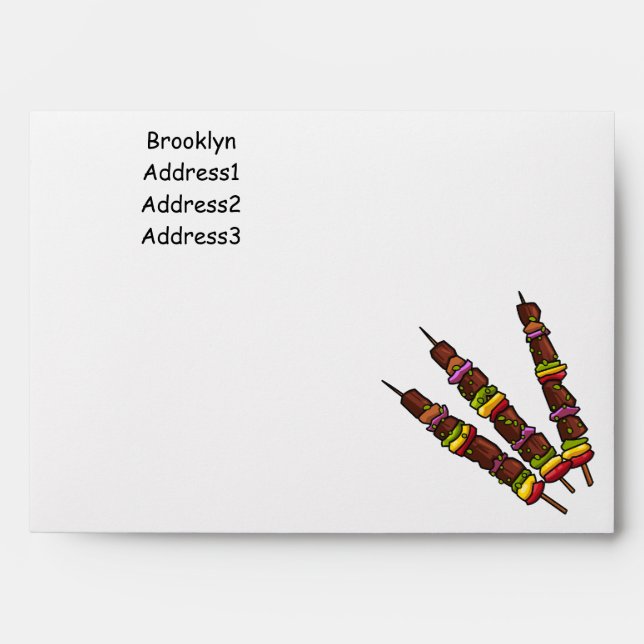 Kebab or kabob cartoon illustration envelope (Front)