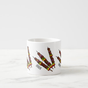 Kebab or kabob cartoon illustration espresso cup