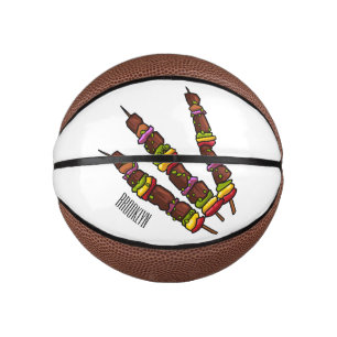 Kebab or kabob cartoon illustration mini basketball