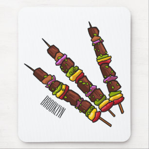 Kebab or kabob cartoon illustration mouse pad