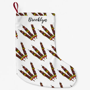 Kebab or kabob cartoon illustration small christmas stocking