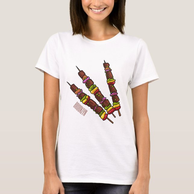 Kebab or kabob cartoon illustration T-Shirt (Front)