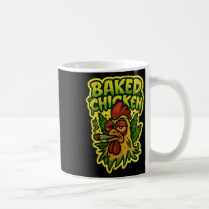 Ked Chicken Rooster Smoking Weed Stone Coffee Mug