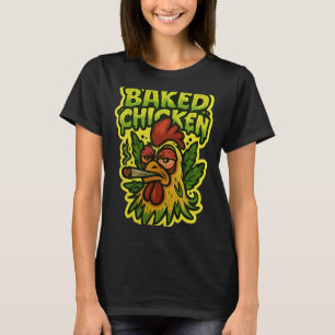 Ked Chicken Rooster Smoking Weed Stone  T-Shirt