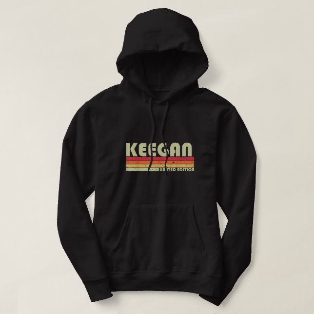 KEEGAN Gift Name Personalised Funny Retro Vintage  Hoodie (Design Front)