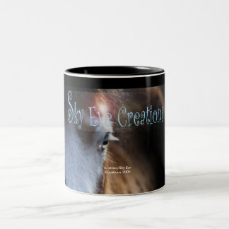Keegan poses for Sky Eye Creations Two-Tone Coffee Mug