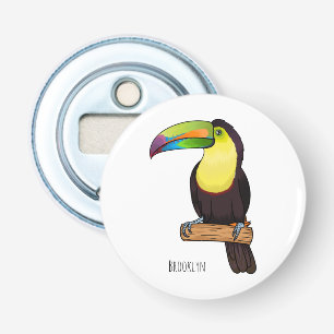 Keel-billed toucan bird cartoon illustration  bottle opener