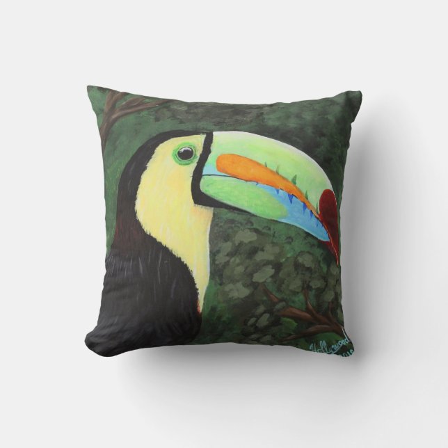 Keel-billed Toucan Cushion (Front)
