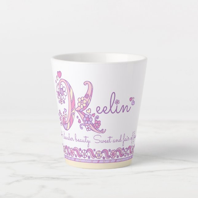 Keelin letter K name meaning monogram Latte Mug (Front)