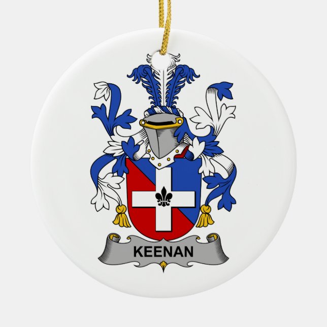 Keenan Family Crest Ceramic Ornament (Front)
