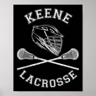 Keene Lacrosse Vintage Distressed Retro Lax Poster