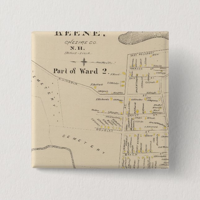 Keene, Ward 2 15 Cm Square Badge (Front)
