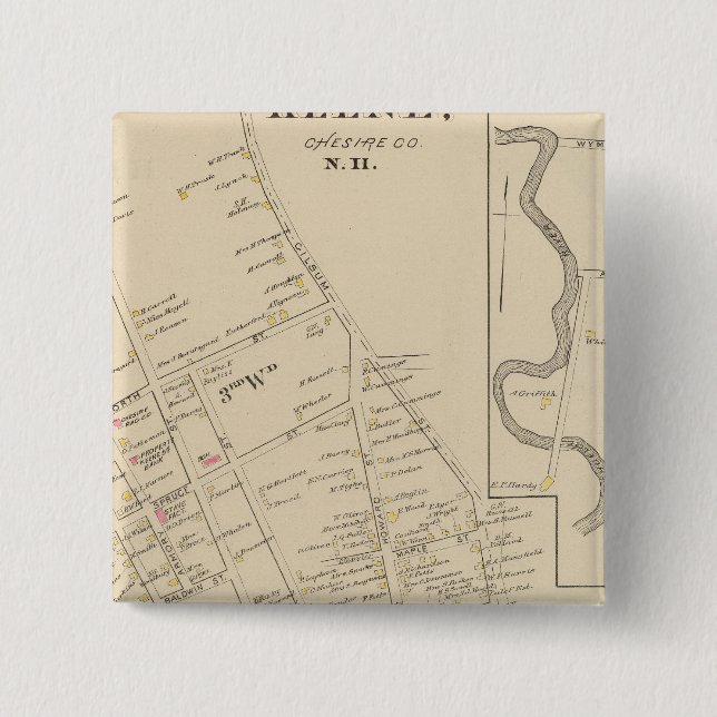 Keene, Ward 3, 5 15 Cm Square Badge (Front)