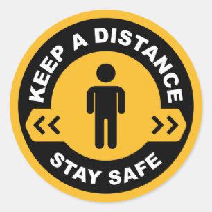 Keep A Distance Classic Round Sticker