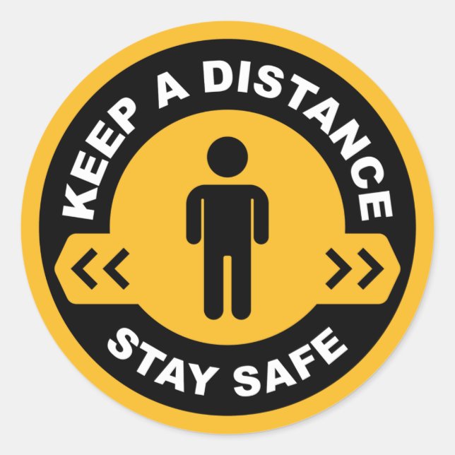 Keep A Distance Classic Round Sticker (Front)