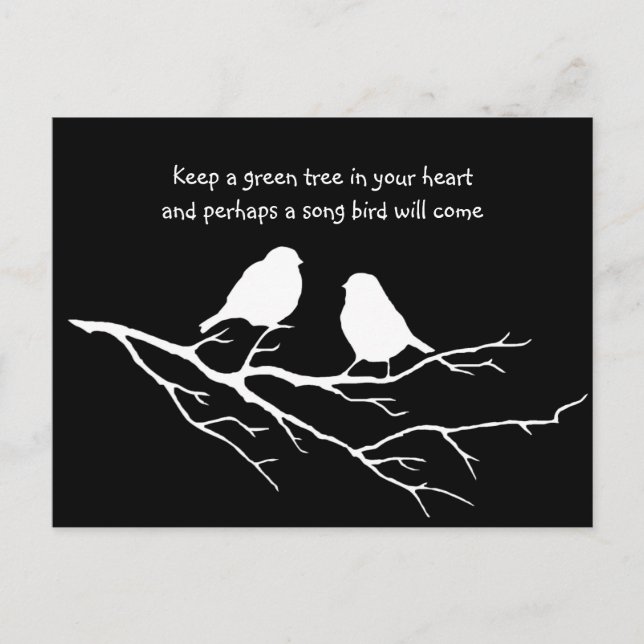 Keep a green tree in your heart with Birds Postcard (Front)