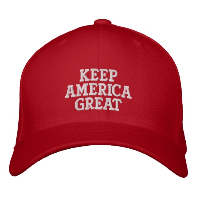 Keep America Great Red Donald Trump President Embroidered Hat (Front)