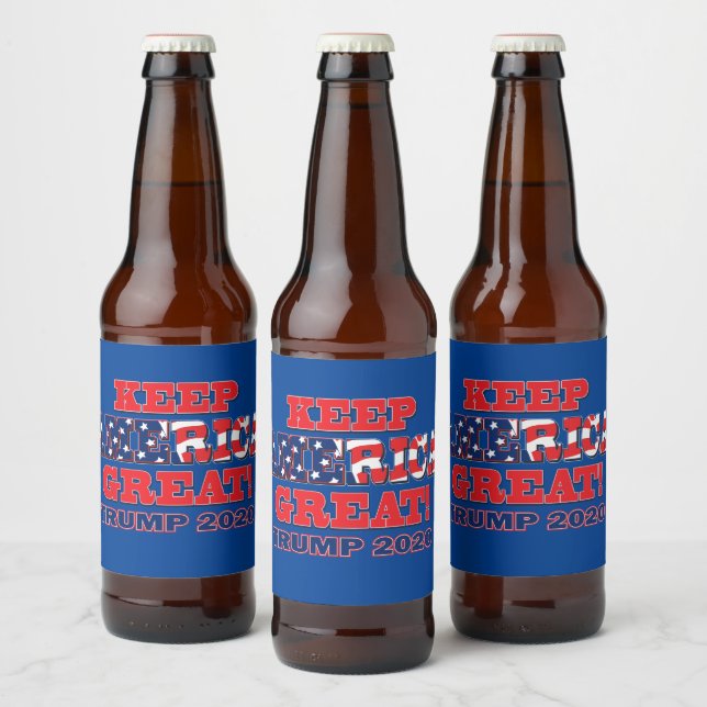 Keep America Great - Trump 2020 Beer Bottle Label (Bottles)