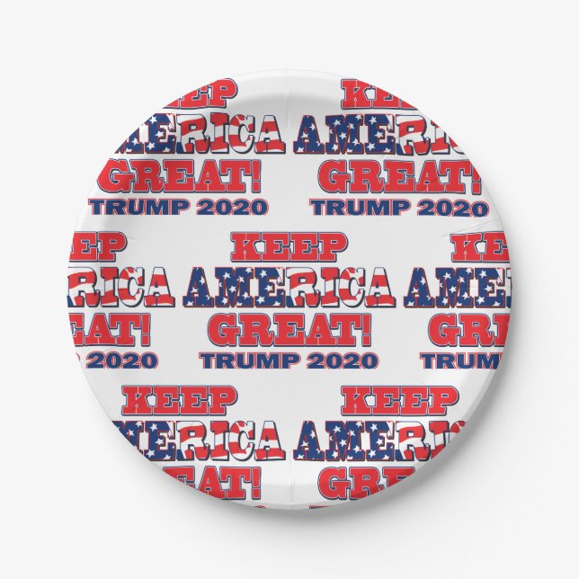 Keep America Great Trump 2020 Paper Plate (Front)