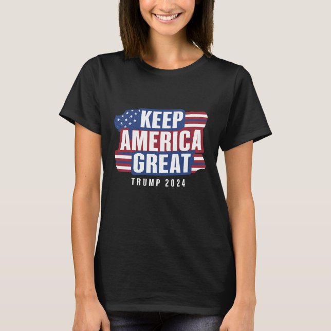 Keep America Great – Trump 2024"  T-Shirt (Front)