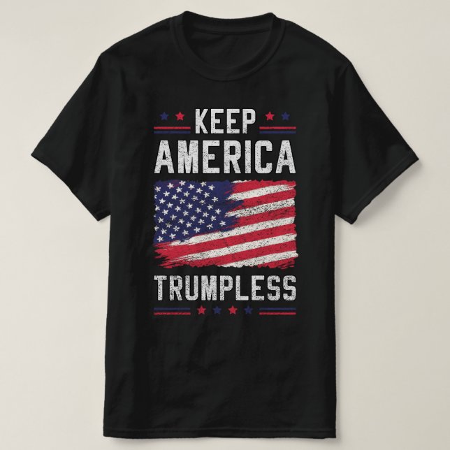 Keep America Trumpless Political USA Flag 4th Jul  T-Shirt (Design Front)